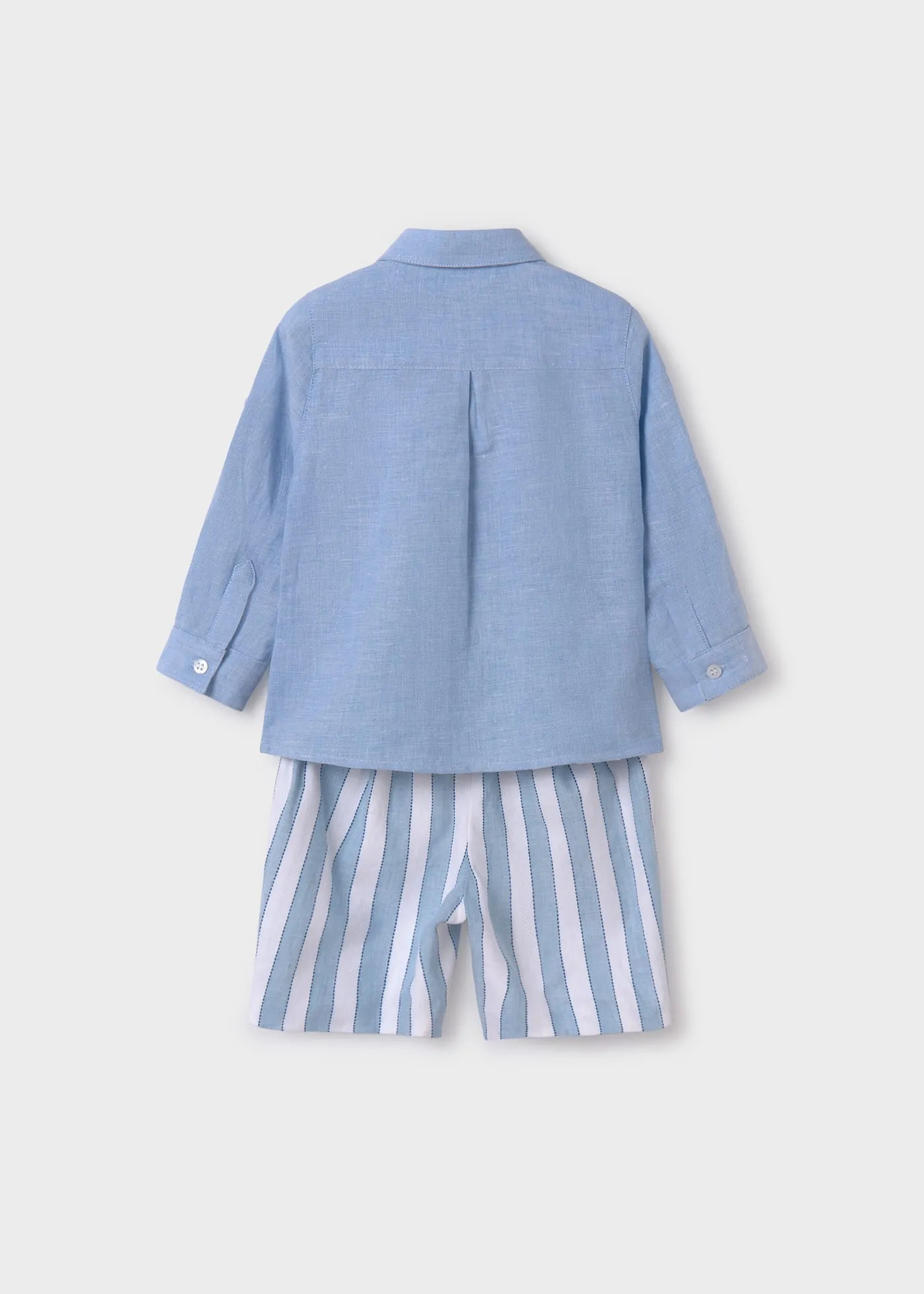 Abel & Lula Linen Shirt & Striped Shorts Set for Boy