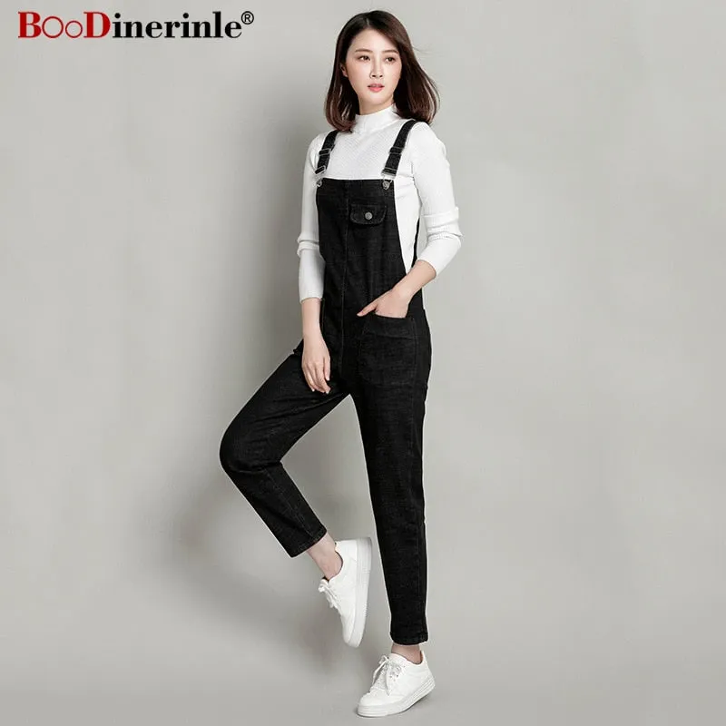 BOoDinerinle Plus Size 8XL Women's Denim Overalls Women Autumn 2019 Fashion Black Wide Leg Pants Women's Loose Casual Jumpsuit