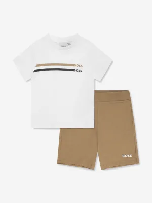 BOSS Baby Boys T-Shirt And Shorts Set In White