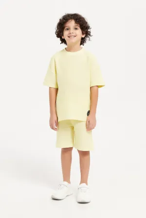 Boys Yellow Oversize T-Shirt And Short Set (2 Piece)