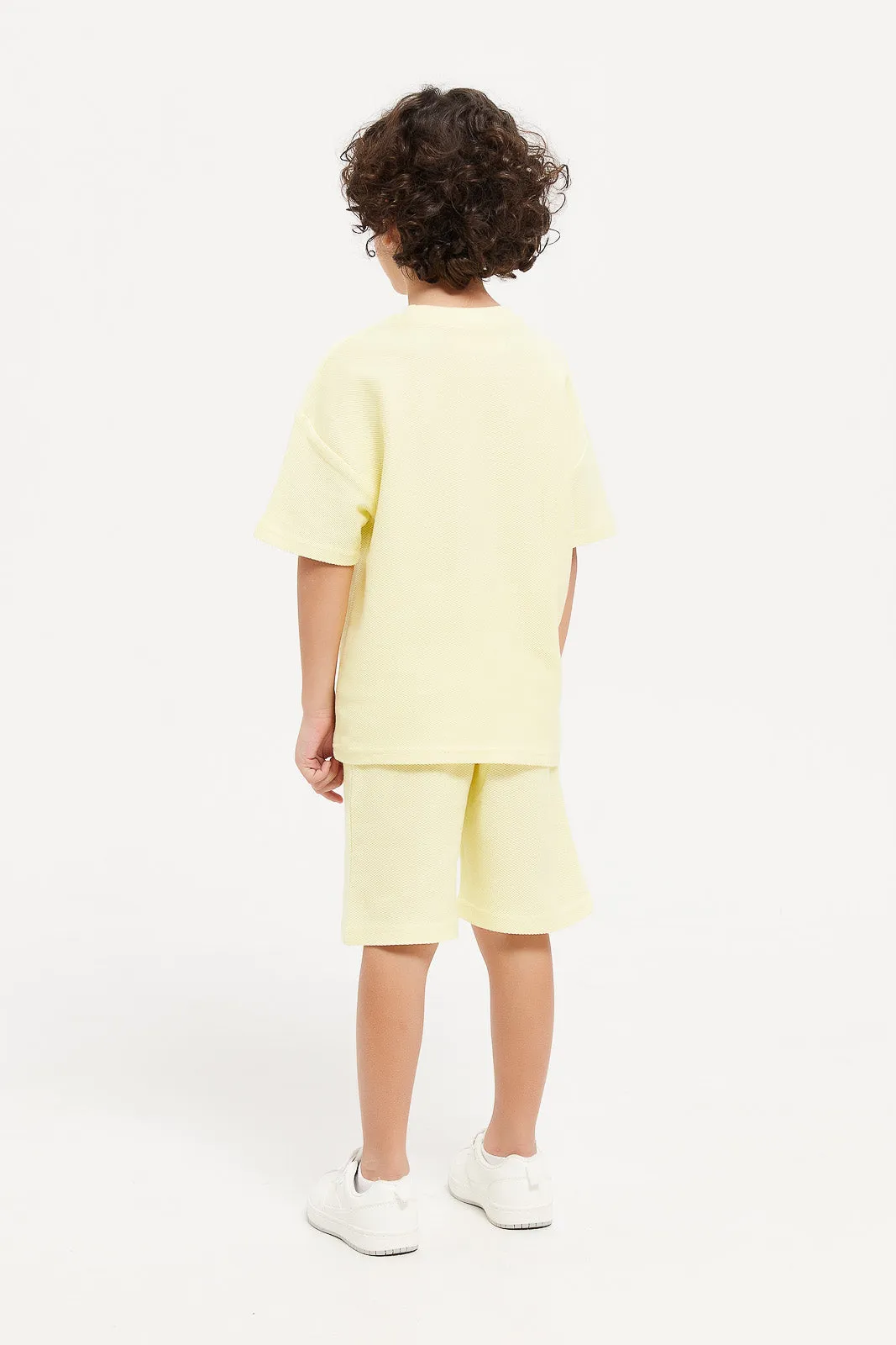 Boys Yellow Oversize T-Shirt And Short Set (2 Piece)