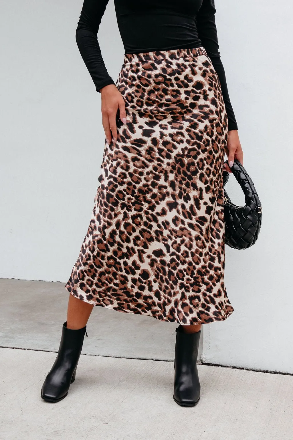 Brown Leopard Print Pencil Skirt