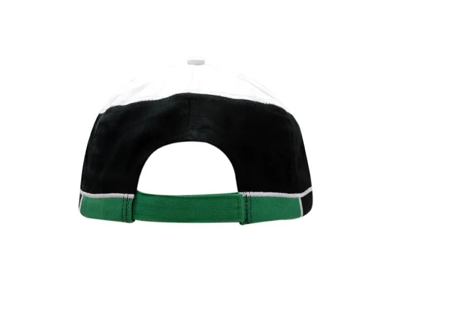 BRUSHED HEAVY COTTON CAP WITH CROWN INSERTS & CROWN/PEAK EMBROIDED LINES