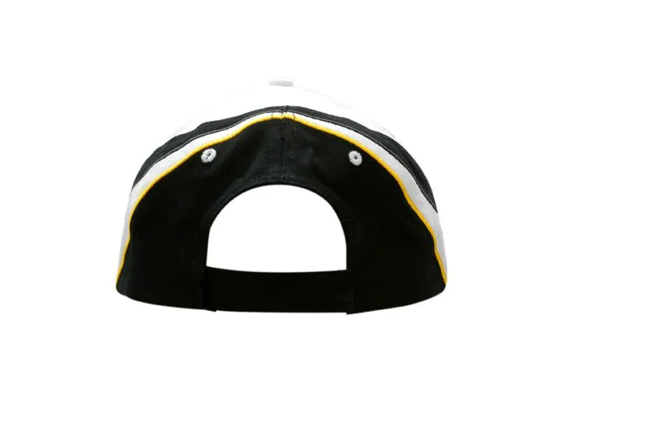 BRUSHED HEAVY COTTON CAP WITH FABRIC INSERTS & EMBROIDERY ON CROWN & PEAK