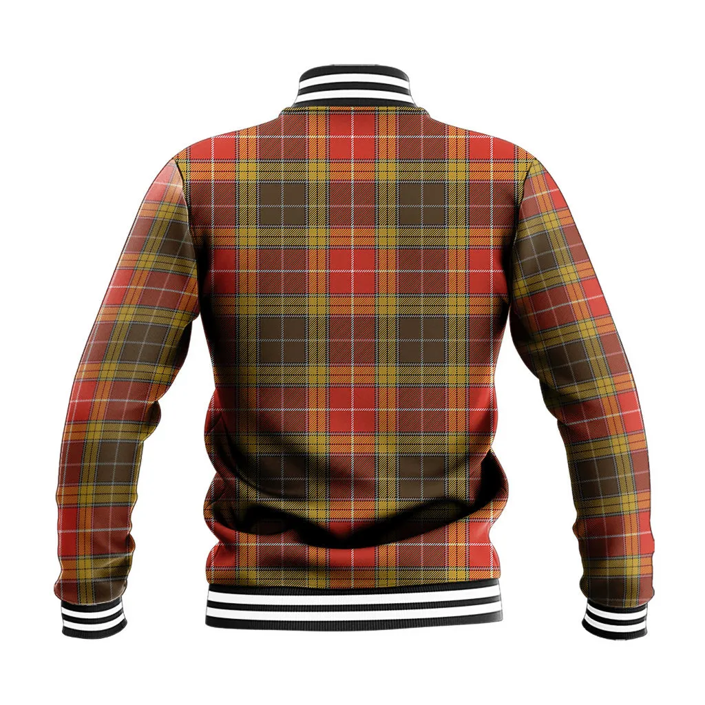 Buchanan Old Set Weathered Tartan Baseball Jacket with Family Crest