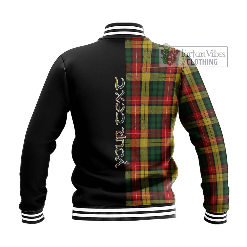 Buchanan Tartan Baseball Jacket with Family Crest and Half Of Me Style