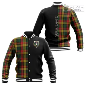 Buchanan Tartan Baseball Jacket with Family Crest and Half Of Me Style