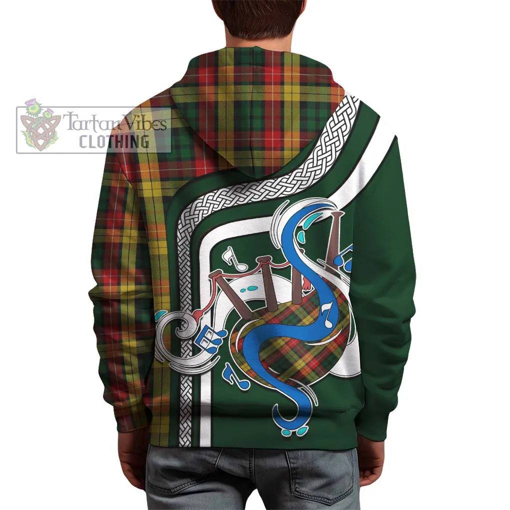 Buchanan Tartan Hoodie with Epic Bagpipe Style