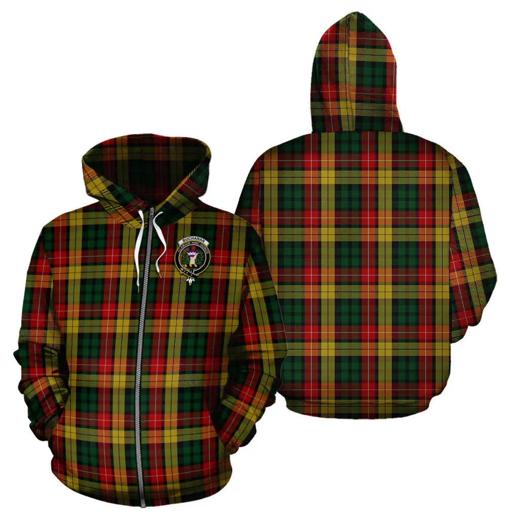 Buchanan Tartan Hoodie with Family Crest