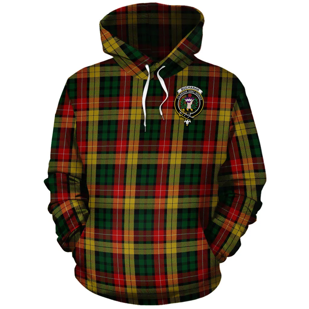 Buchanan Tartan Hoodie with Family Crest