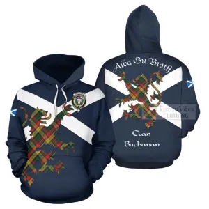 Buchanan Tartan Lion Rampant Hoodie Proudly Display Your Heritage with Alba Gu Brath and Clan Name