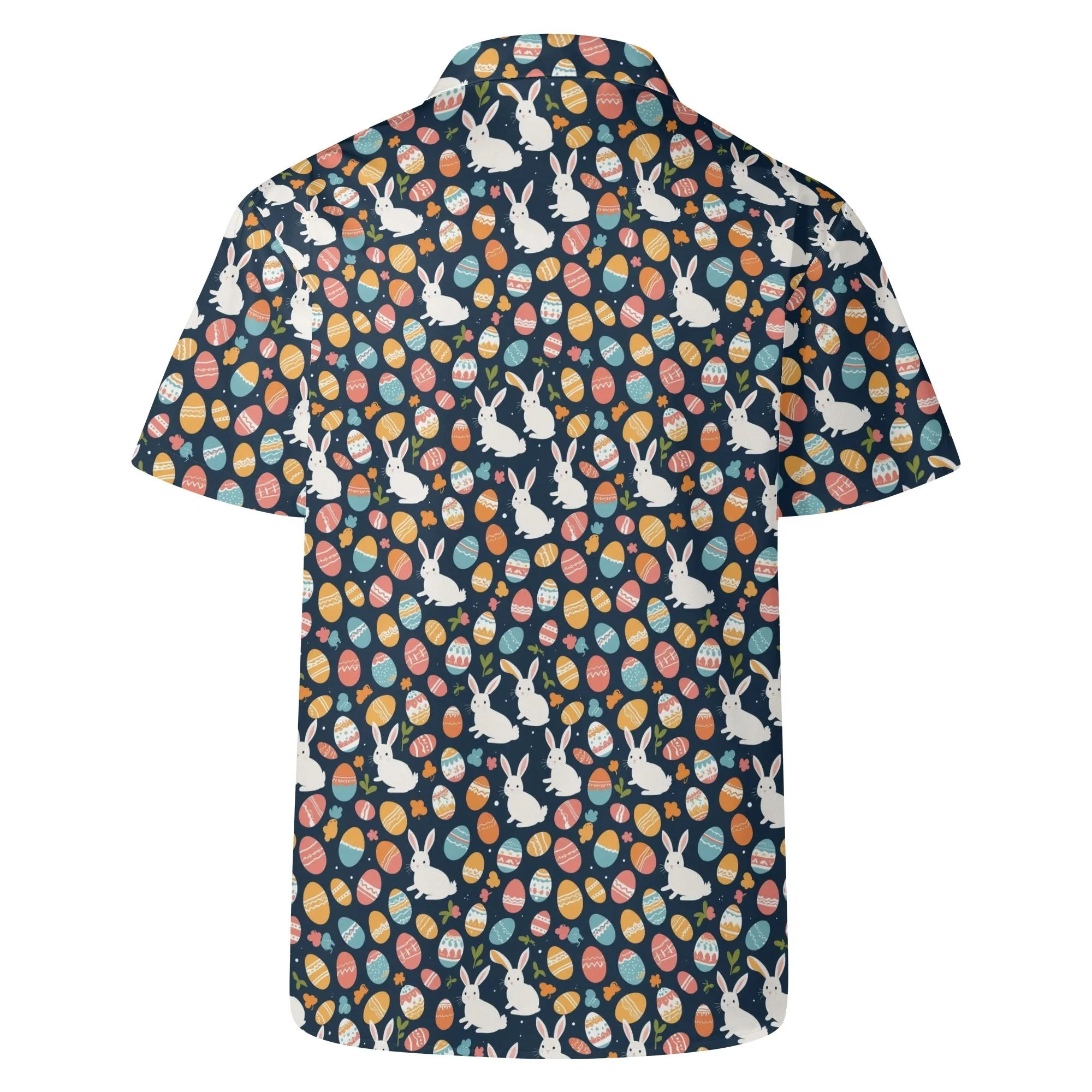 Bunny Eggs Mens Casual Hawaiian Shirt