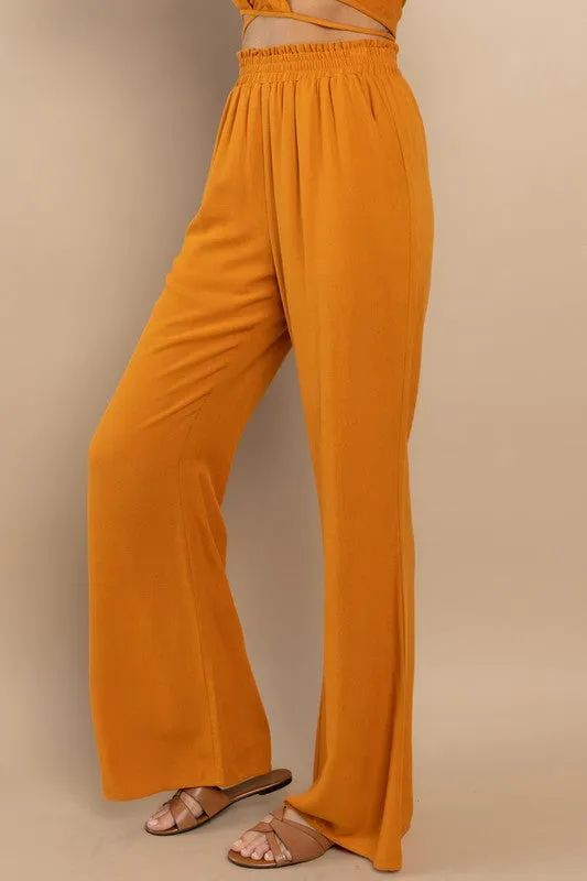 Burnt Orange Wide Leg Trouser