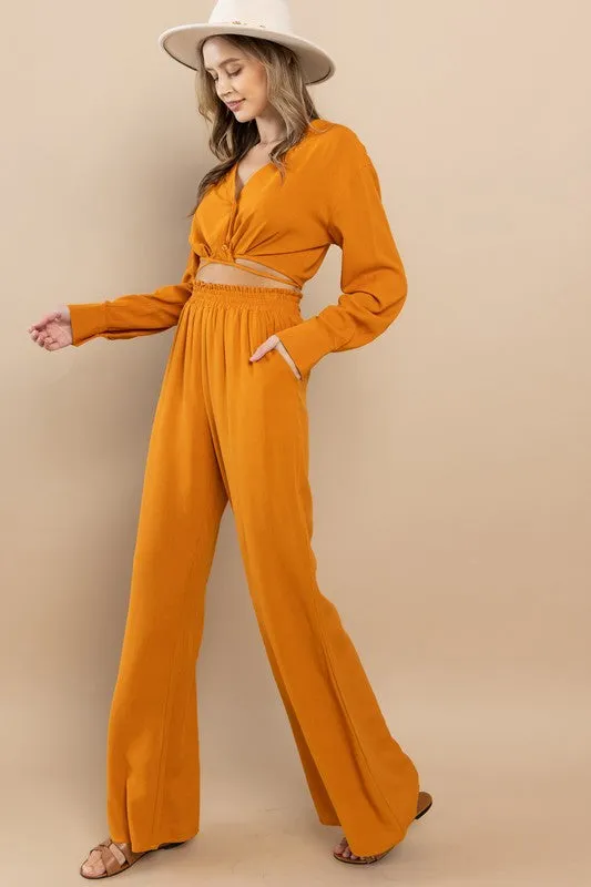 Burnt Orange Wide Leg Trouser