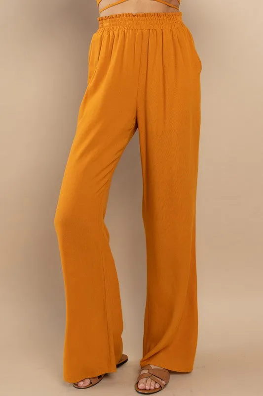 Burnt Orange Wide Leg Trouser