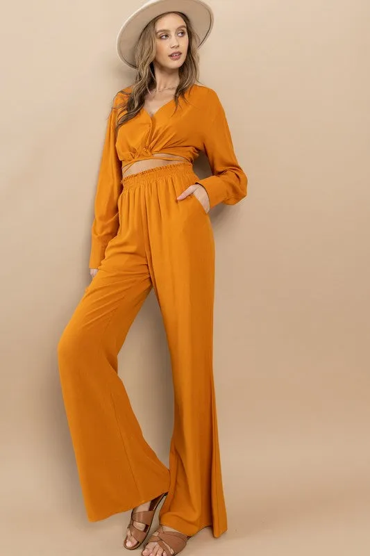 Burnt Orange Wide Leg Trouser