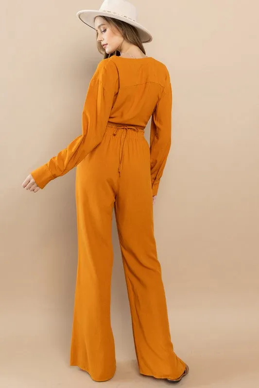 Burnt Orange Wide Leg Trouser