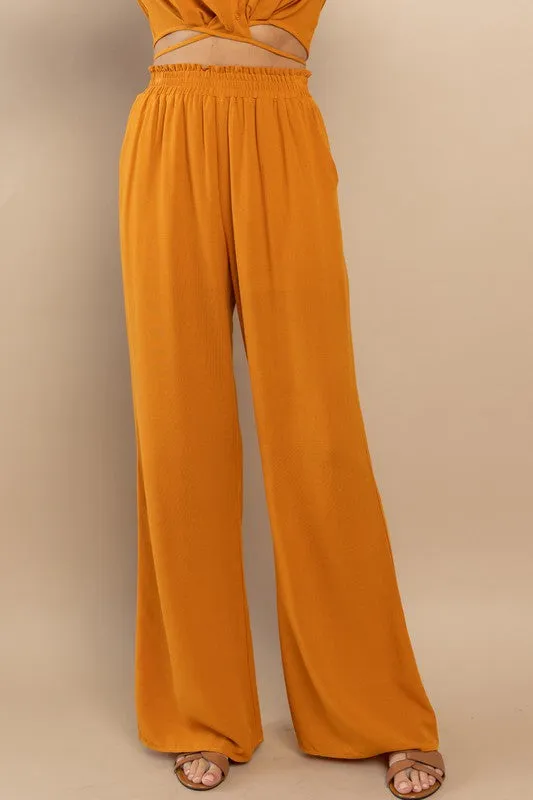 Burnt Orange Wide Leg Trouser