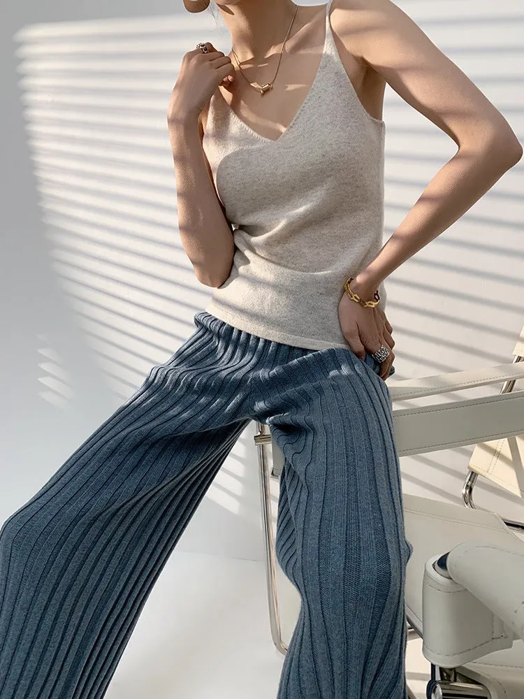 Calendre Knit Wide Leg Pants