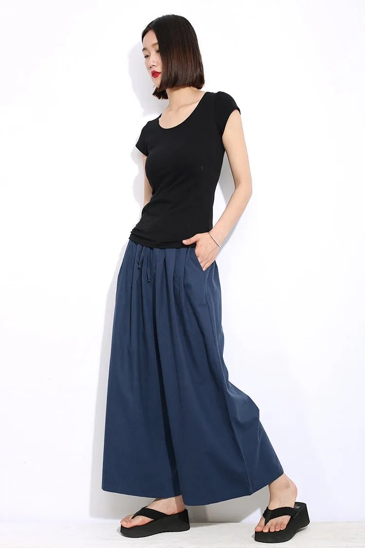 Casual Wide Leg Pants in blue C327