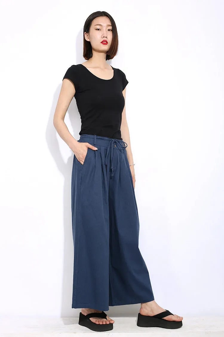 Casual Wide Leg Pants in blue C327