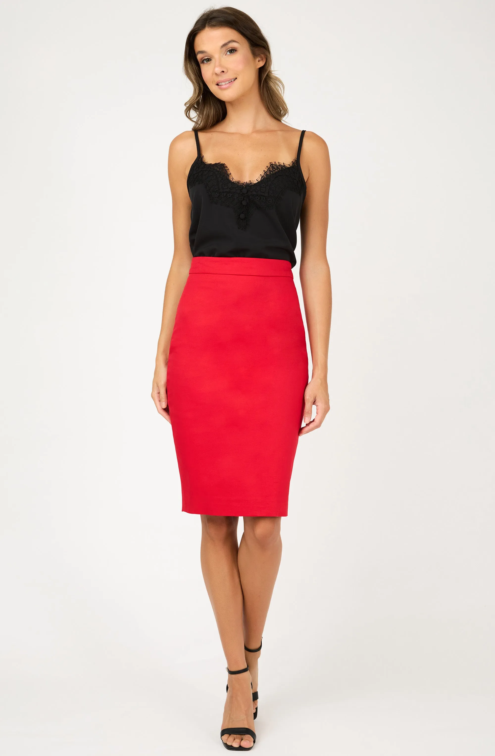 Cotton Fitted Pencil Skirt