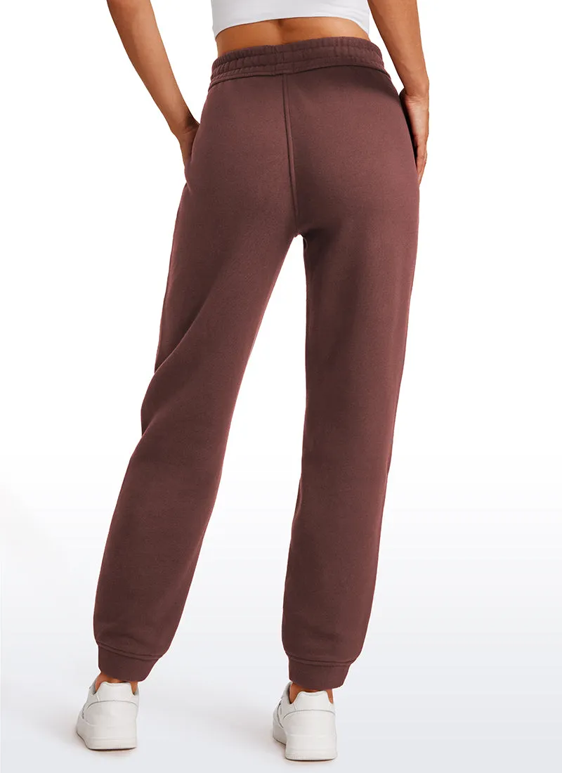 Cotton Fleece Lined High Rise Sweatpants 28''