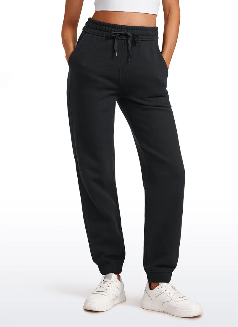 Cotton Fleece Lined High Rise Sweatpants 28''