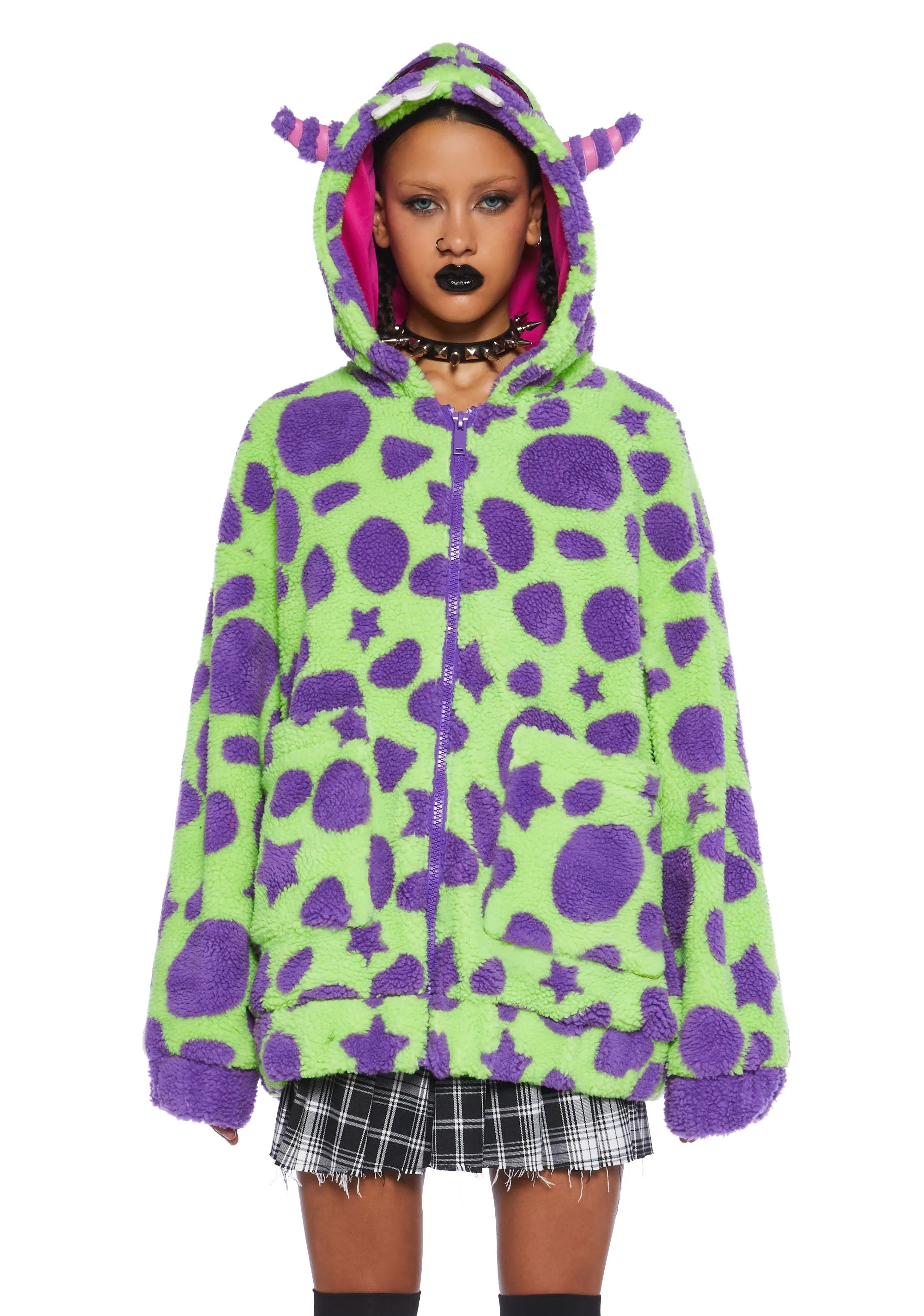 Cuddly Monster Hooded Sherpa Jacket