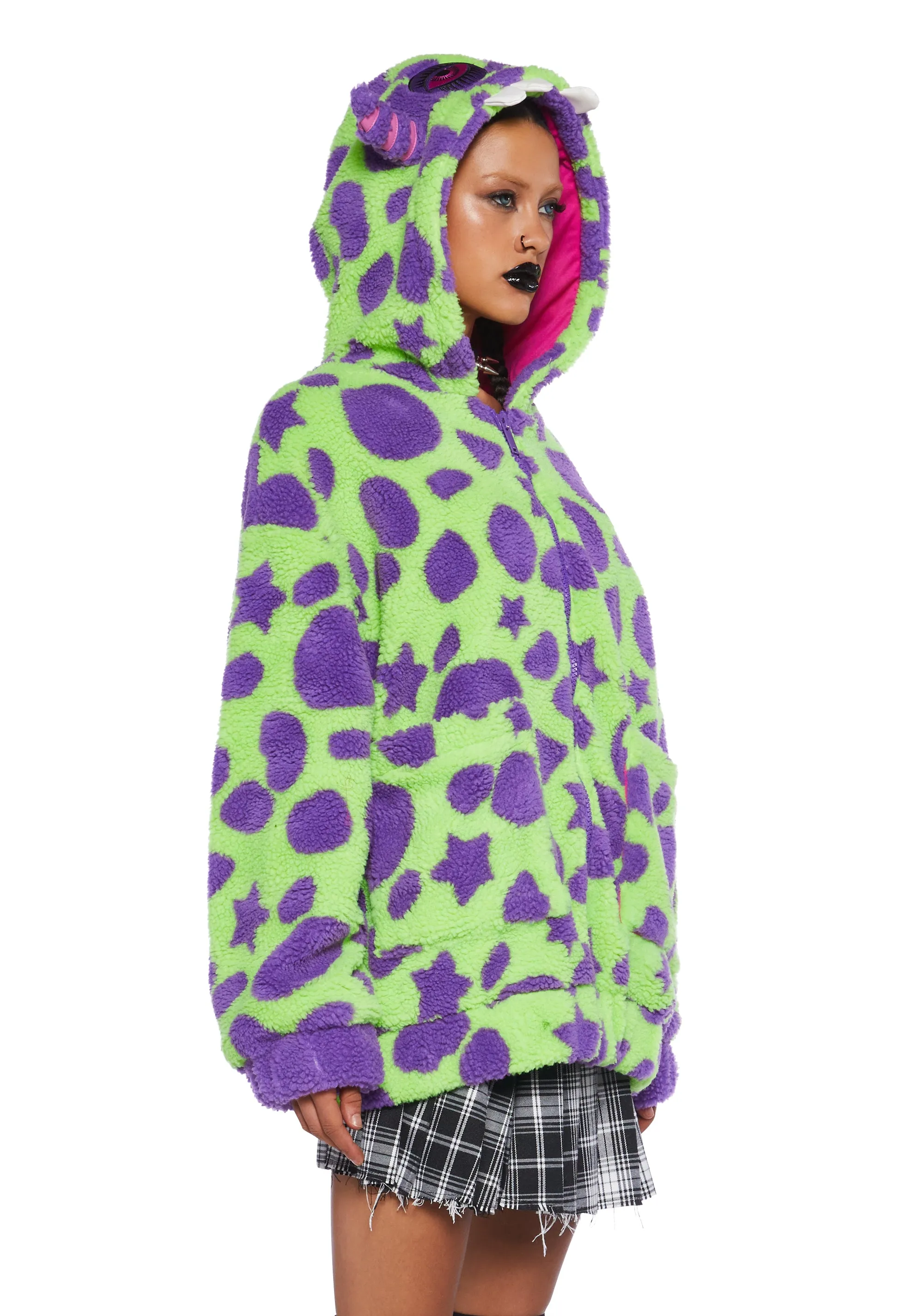 Cuddly Monster Hooded Sherpa Jacket