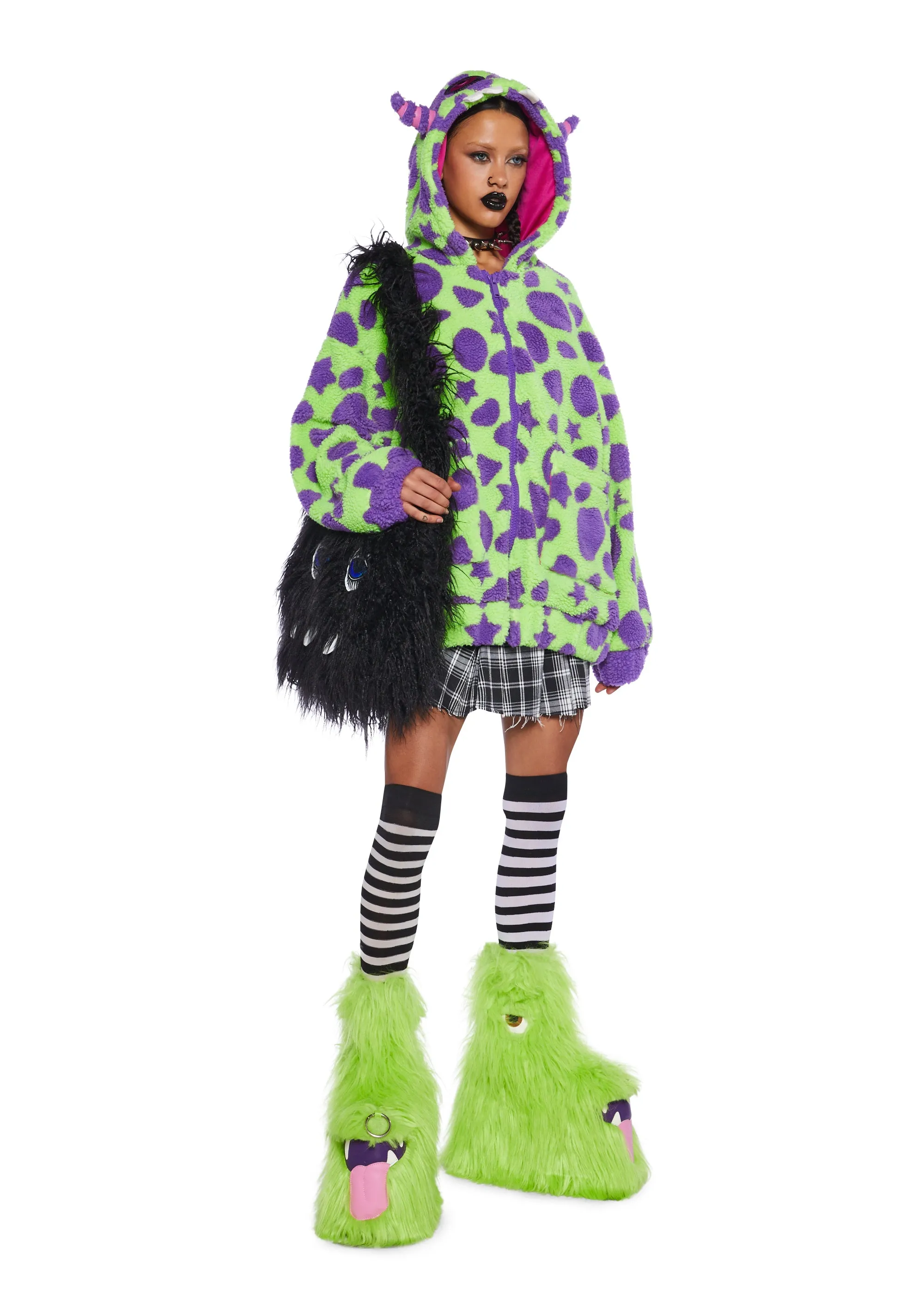 Cuddly Monster Hooded Sherpa Jacket