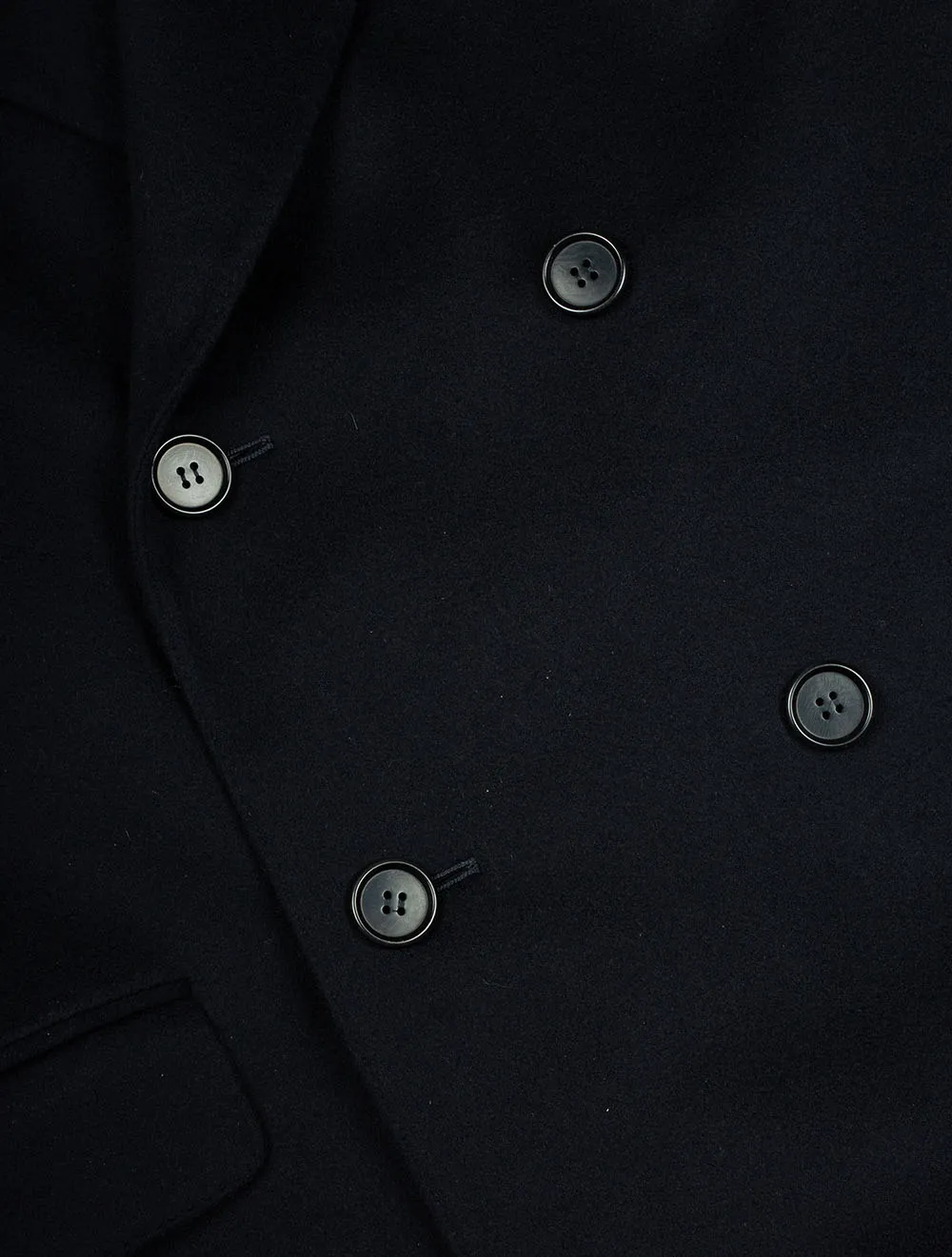 Double Breast Cashmere Overcoat Navy