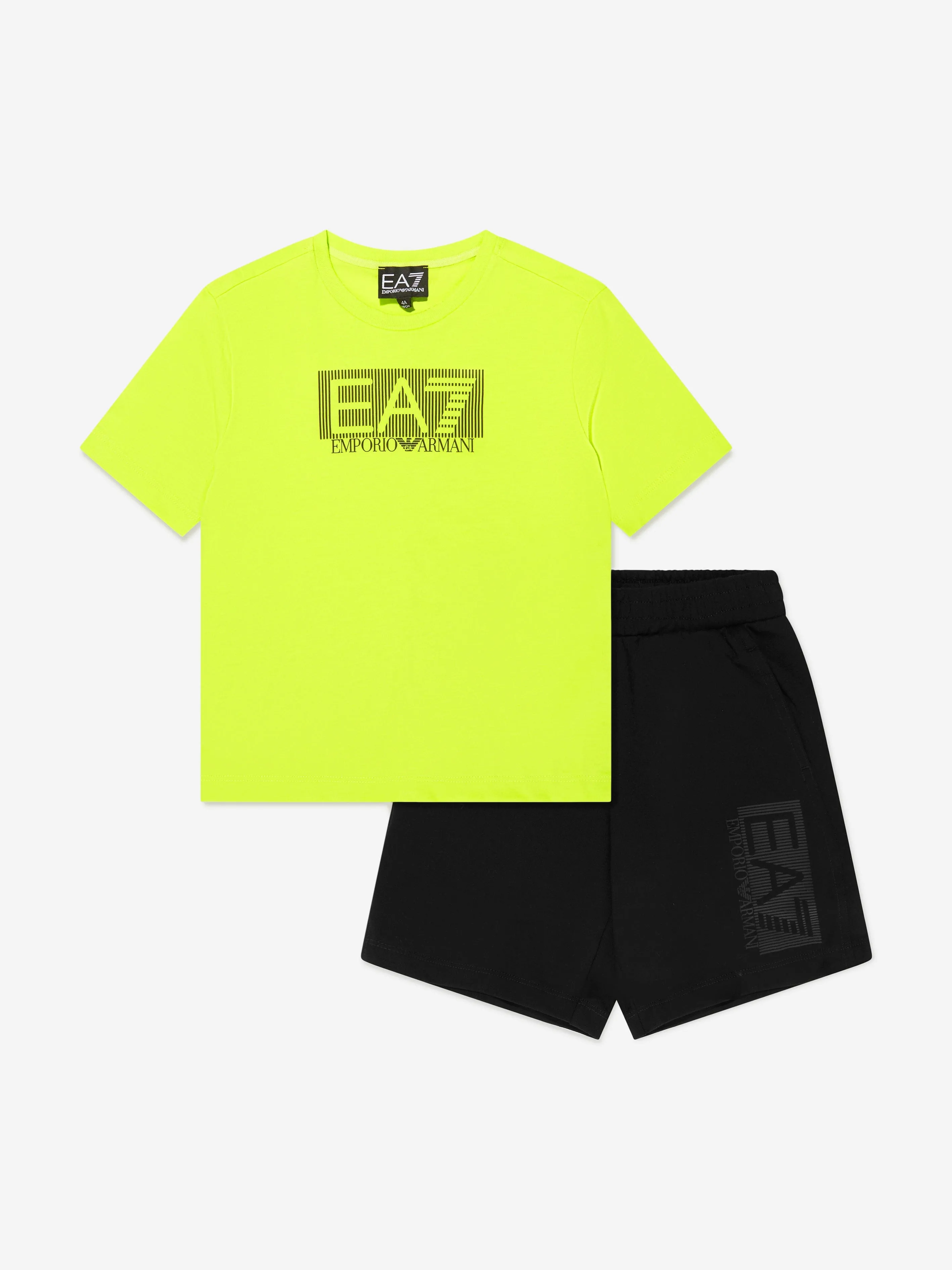 EA7 Emporio Armani Boys Train Visibility T-Shirt And Shorts Set in Green