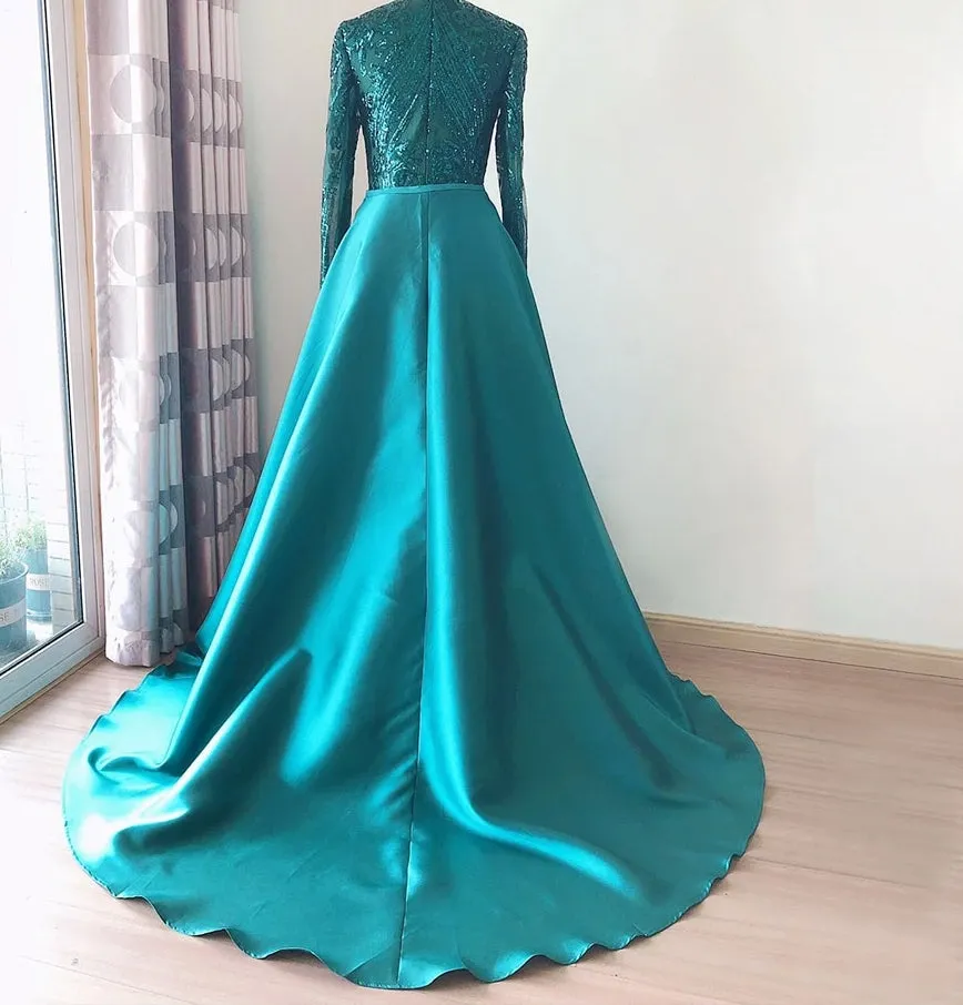 Elegant One Shoulder Evening Gown with Detachable Skirt