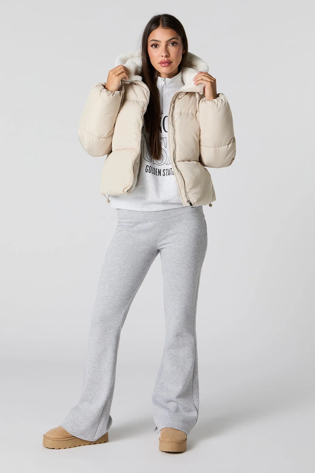 Faux Fur Lined Puffer Jacket