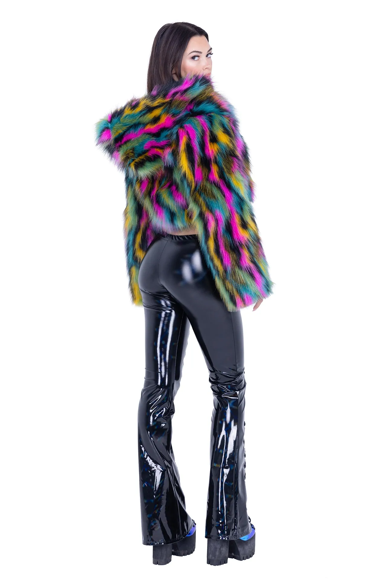 FE295 - Cropped Hooded Fur Jacket***20% OFF