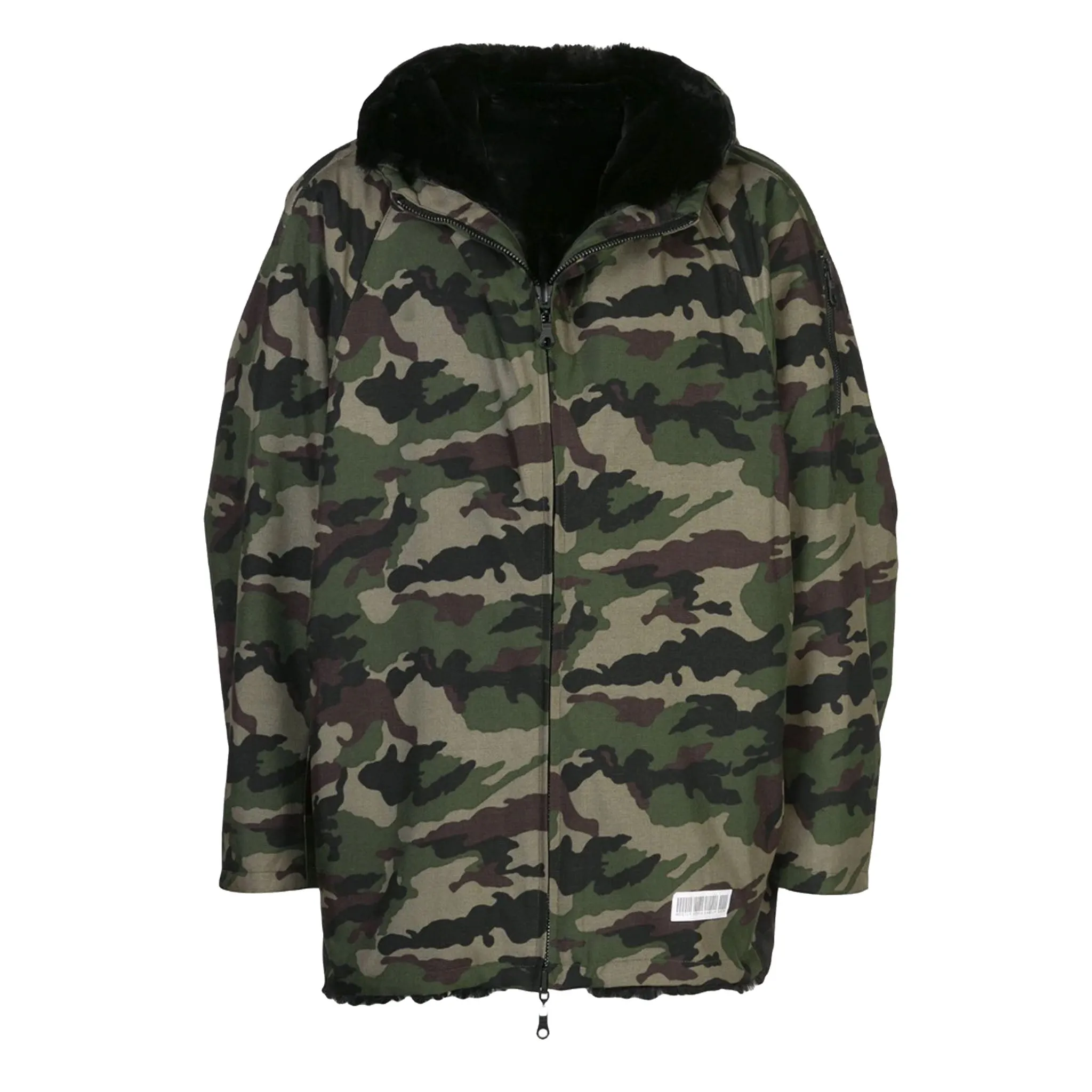 FUR LINED HOODED JACKET JUNGLE CAMO