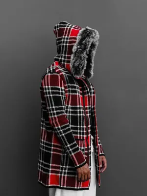 Heavy Plaid Hoodie Sweater Jacket E39