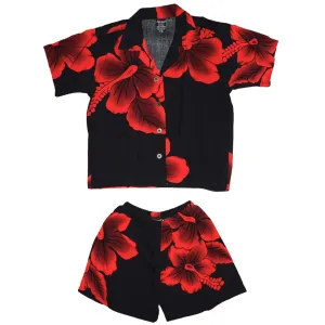 Hibiscus Boy's Cabana Set Aloha Shirt & Short (Rayon)