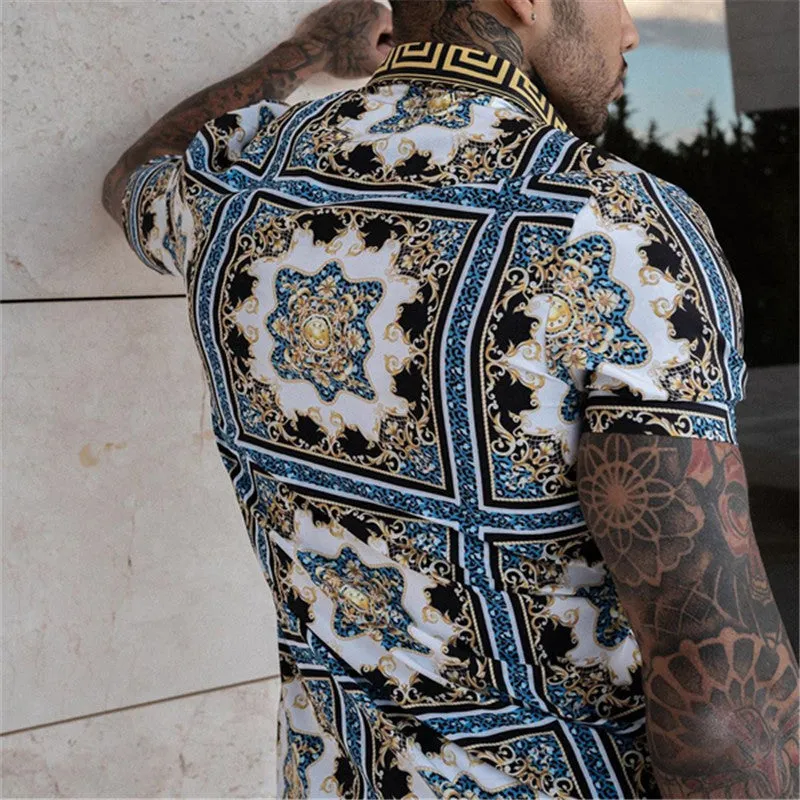 Hot Sale 2020 Summer New Men's Clothing European American Retro Trend Shirt Cardigan Mens Short Sleeve Shirt Male Top