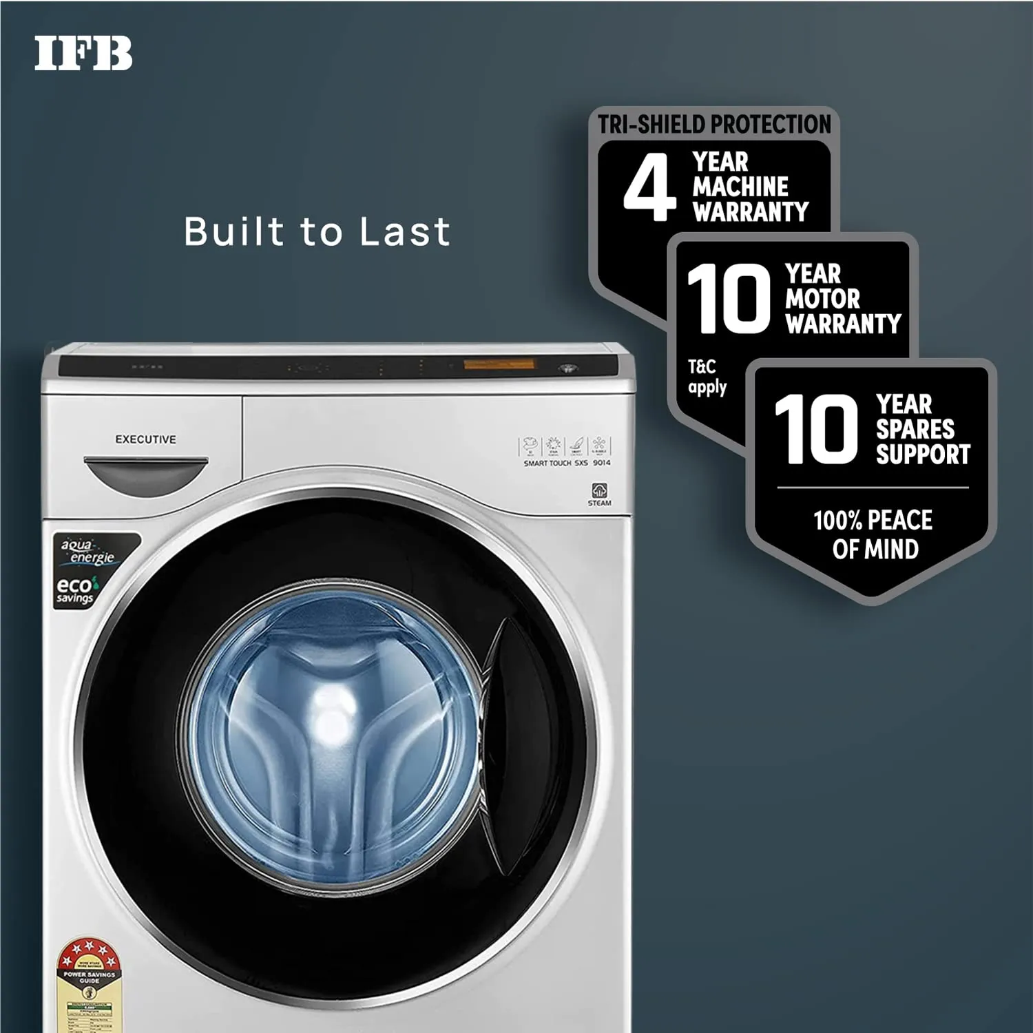 IFB EXECUTIVE SMART TOUCH SXS, Silver 9 Kg 5 Star Front Load Washing Machine 2X Power Steam ( Bubble Wash, 4 years Comprehensive Warranty)