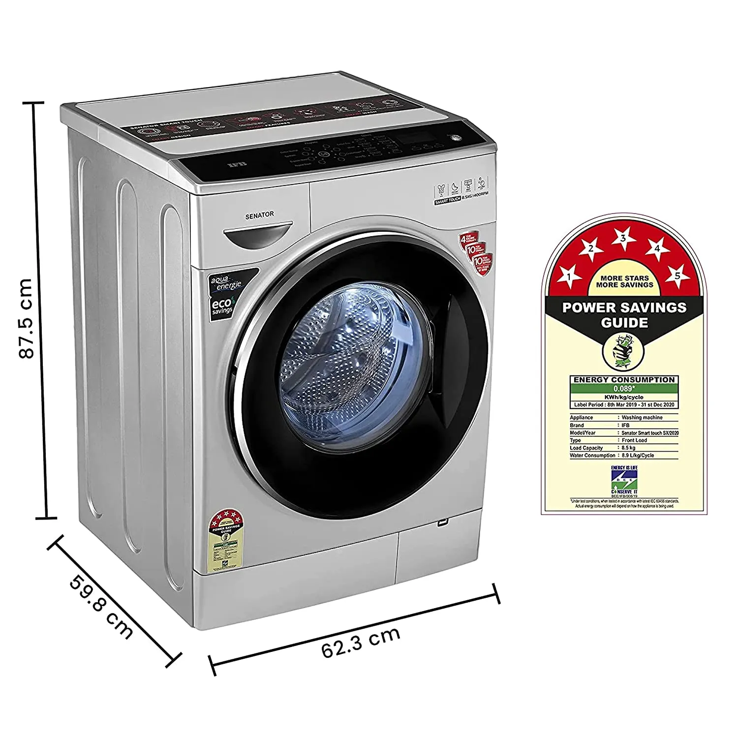 IFB Senator Smart Touch SX 8514 Washing machine front load  8.5 Kg | 1400 RPM