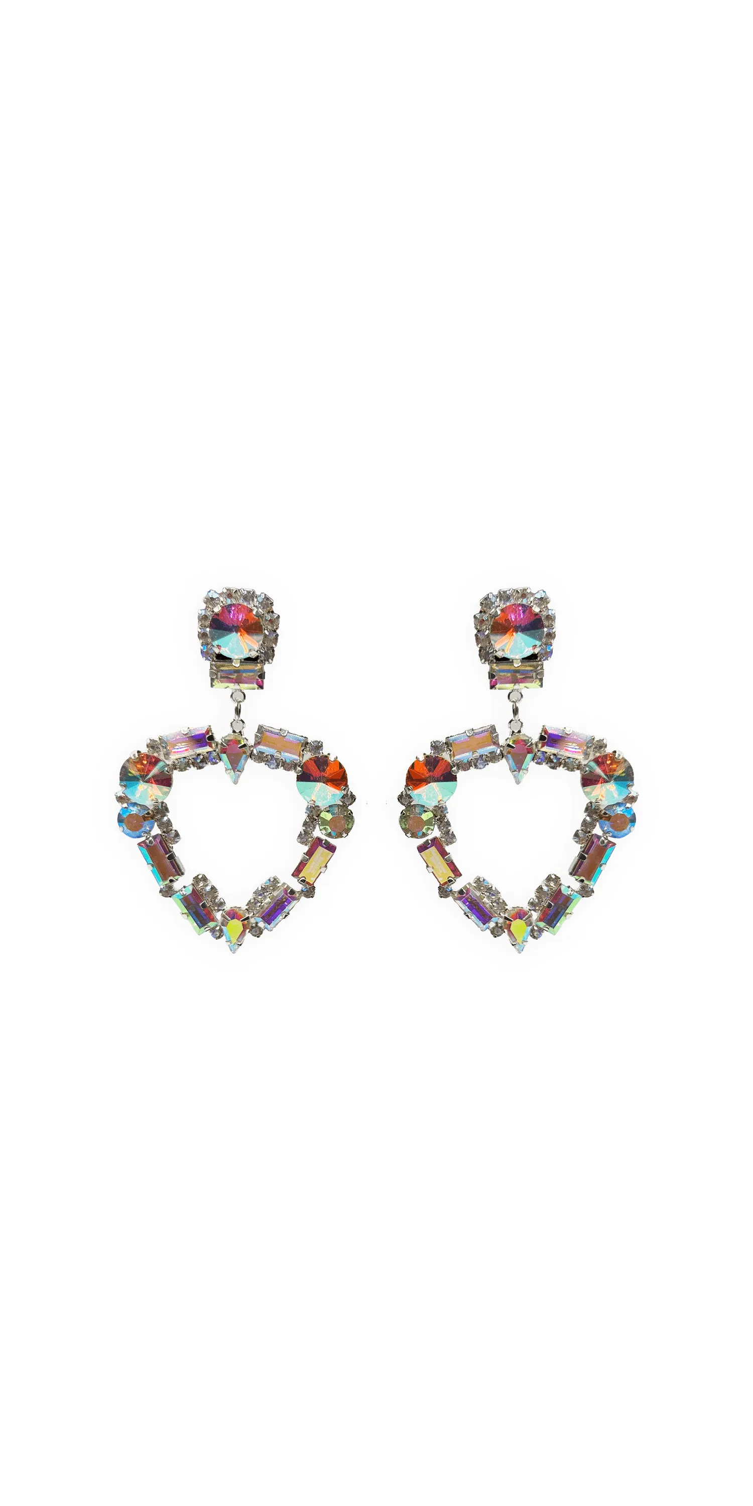 Iridescent Double Rhinestone Duster Earrings