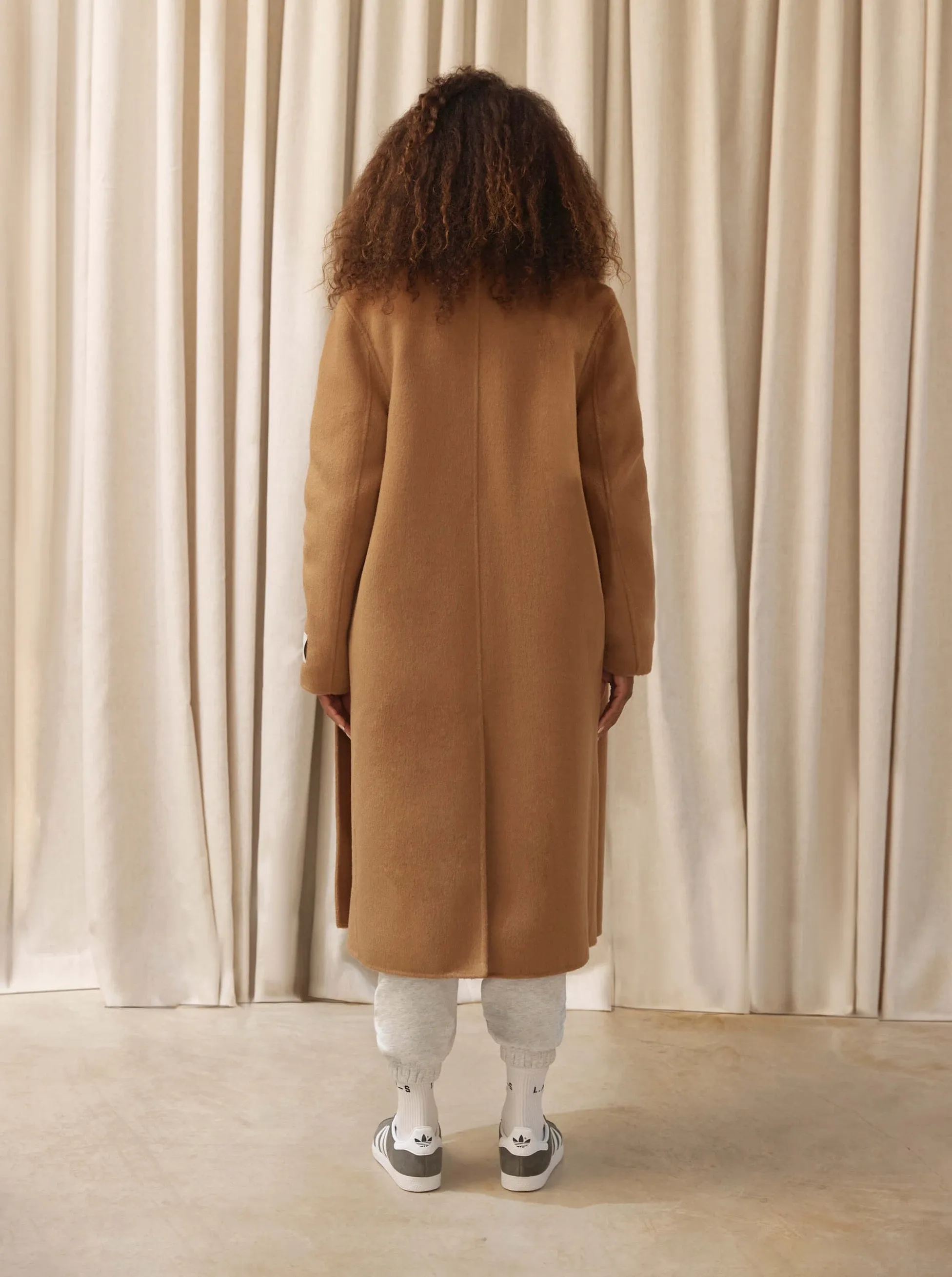 ‘JESSE’ WOOL BLEND OVERCOAT CAMEL