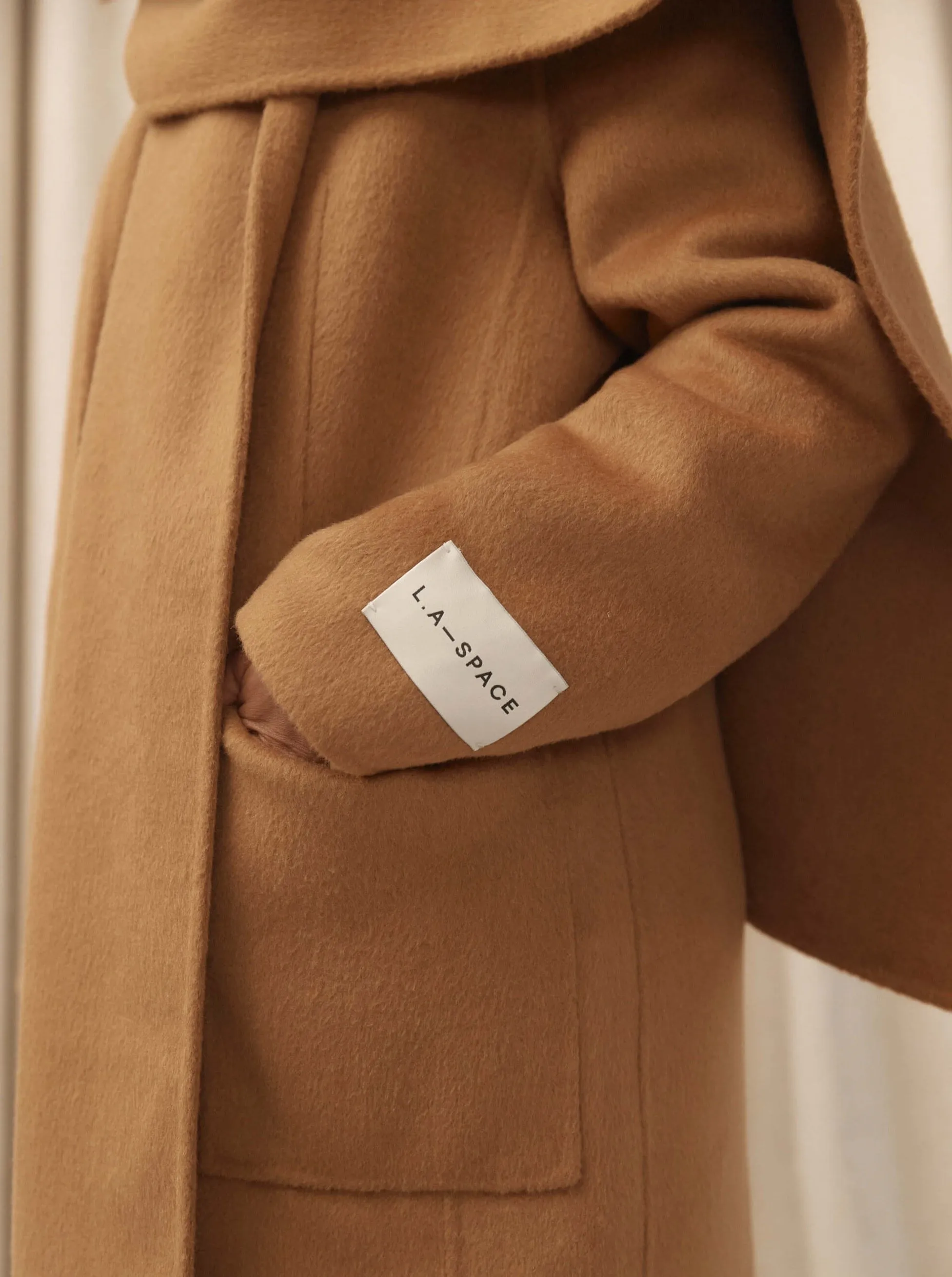 ‘JESSE’ WOOL BLEND OVERCOAT CAMEL