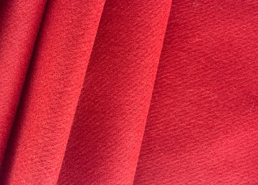 Juicy Vermillion Orange Wool Melton Twill Coating (Made in Italy)