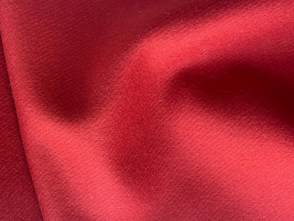 Juicy Vermillion Orange Wool Melton Twill Coating (Made in Italy)