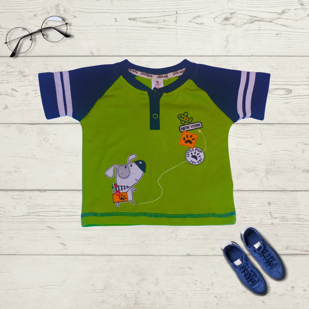 Kids Green and Blue T-Shirt and Shorts Set