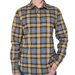 Kimes Ranch Men's Twin Peaks Flannel - Gold/Grey