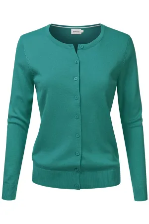 Knit Cardigan Sweater - Teal